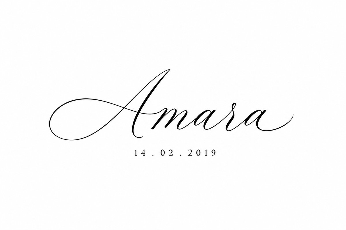 Tattoo lettering — fine script name and date